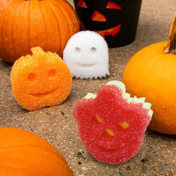 Scrub Daddy 2025 Halloween Shapes with Mommy Pumpkin – Mommy Clown and Daddy Ghost – Limited Edition (HDDM)