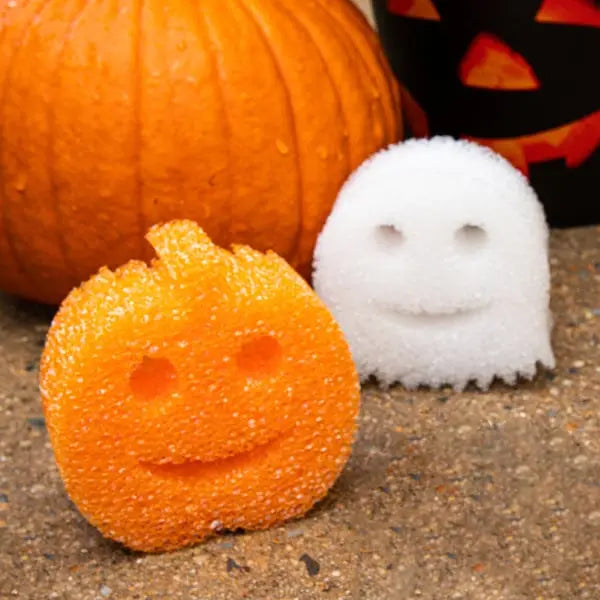 Scrub Daddy Halloween Shapes – 2 Count – Scrub Mommy Pumpkin and Scrub Daddy Ghost (YOYS)